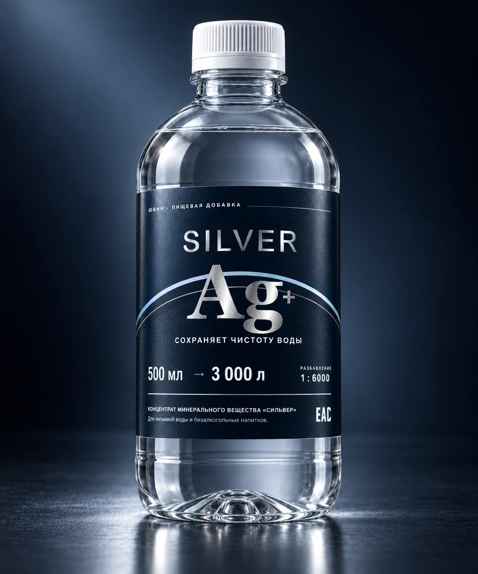 Концентрат SILVER Ag+ объёмом 500 мл с тёмно-серебристой этикеткой
